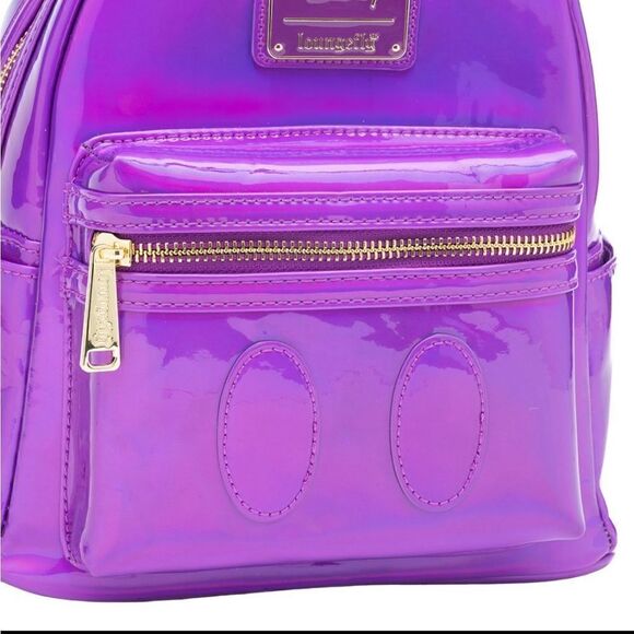 💜💜 Loungefly Disney Mickey Mouse Holographic Series Mini Backpack - Amethyst - Picture 4 of 5